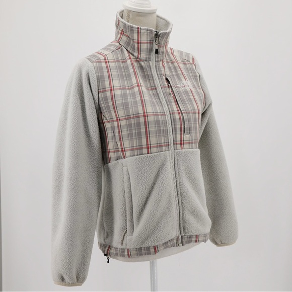 The North Face Denali Fleece Jacket Grey Plaid Sz XS Polartec Full Zip Gorpcore - Picture 2 of 15